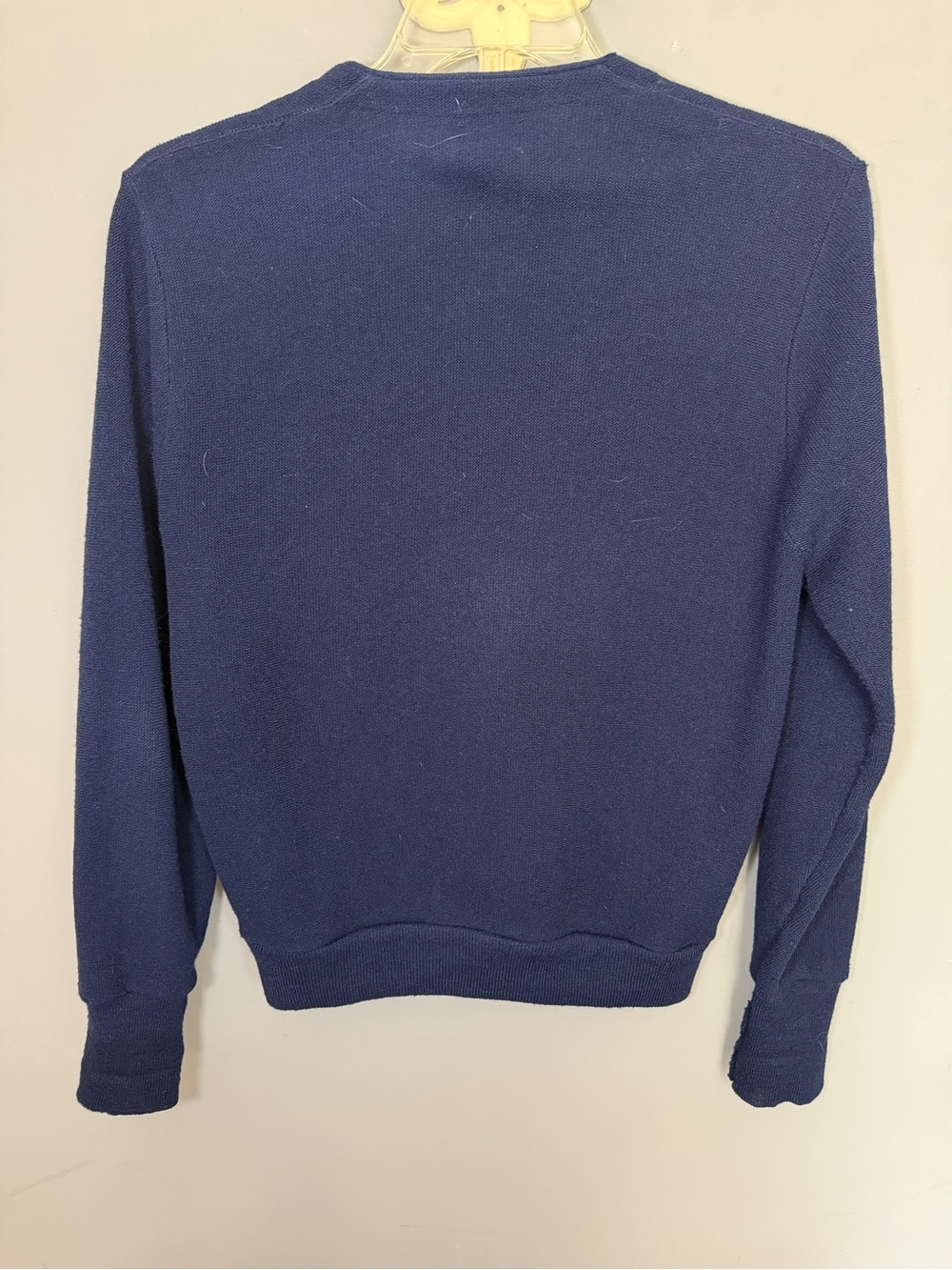 Lacoste Vintage Men's Navy V-Neck Button Cardigan Sweater - Picture 4 of 4